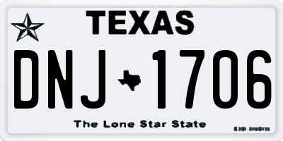 TX license plate DNJ1706