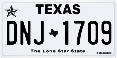 TX license plate DNJ1709