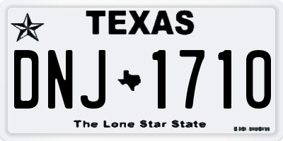 TX license plate DNJ1710