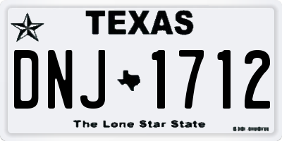 TX license plate DNJ1712
