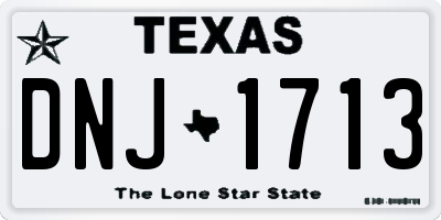 TX license plate DNJ1713