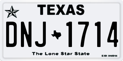 TX license plate DNJ1714