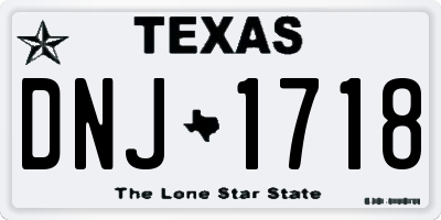 TX license plate DNJ1718