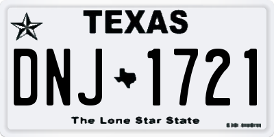 TX license plate DNJ1721