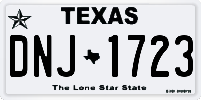 TX license plate DNJ1723