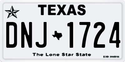 TX license plate DNJ1724