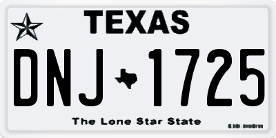 TX license plate DNJ1725