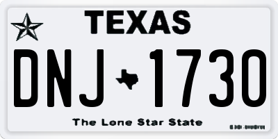 TX license plate DNJ1730