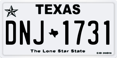 TX license plate DNJ1731