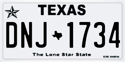 TX license plate DNJ1734