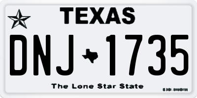 TX license plate DNJ1735