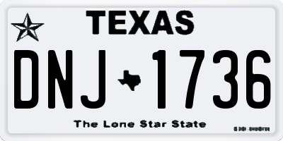 TX license plate DNJ1736