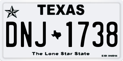 TX license plate DNJ1738