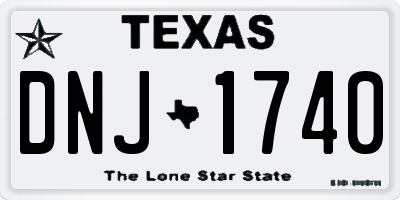 TX license plate DNJ1740