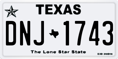 TX license plate DNJ1743