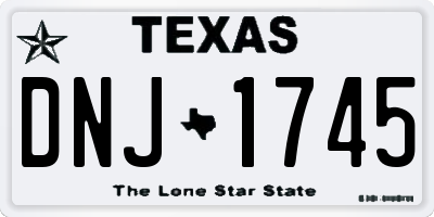 TX license plate DNJ1745