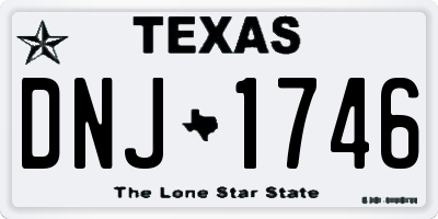 TX license plate DNJ1746