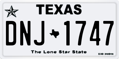 TX license plate DNJ1747