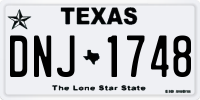 TX license plate DNJ1748