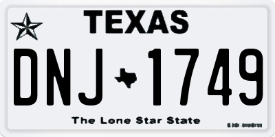 TX license plate DNJ1749