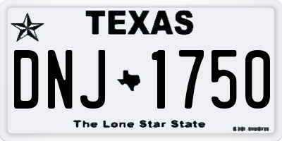 TX license plate DNJ1750