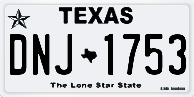 TX license plate DNJ1753