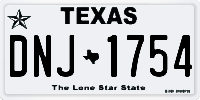 TX license plate DNJ1754