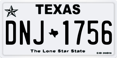 TX license plate DNJ1756