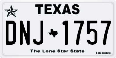 TX license plate DNJ1757