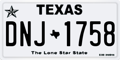 TX license plate DNJ1758