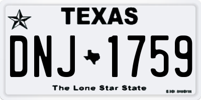 TX license plate DNJ1759
