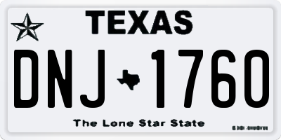 TX license plate DNJ1760