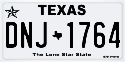 TX license plate DNJ1764