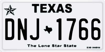 TX license plate DNJ1766
