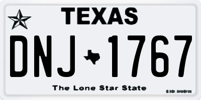 TX license plate DNJ1767