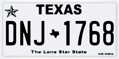 TX license plate DNJ1768