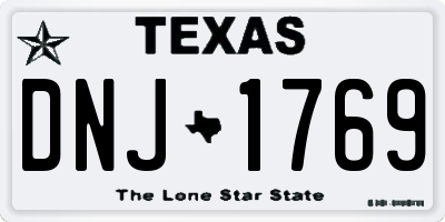 TX license plate DNJ1769