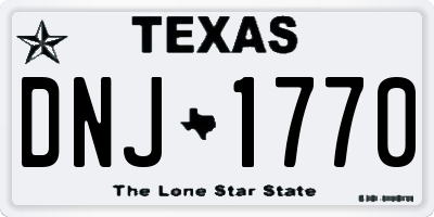 TX license plate DNJ1770