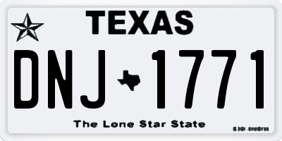 TX license plate DNJ1771