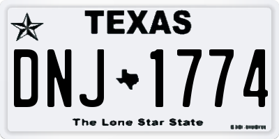 TX license plate DNJ1774