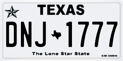 TX license plate DNJ1777