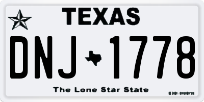 TX license plate DNJ1778