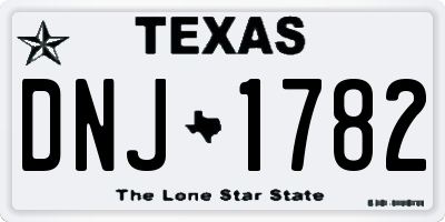 TX license plate DNJ1782