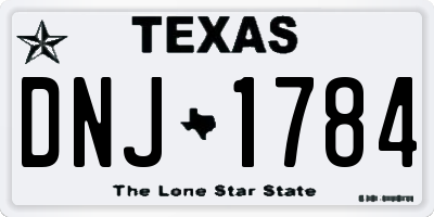 TX license plate DNJ1784