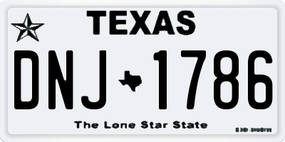 TX license plate DNJ1786