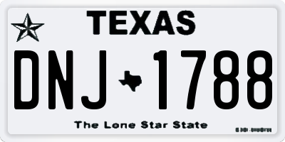 TX license plate DNJ1788