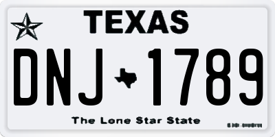 TX license plate DNJ1789