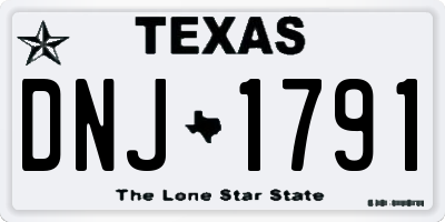 TX license plate DNJ1791