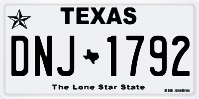 TX license plate DNJ1792