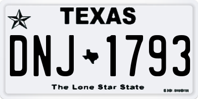 TX license plate DNJ1793